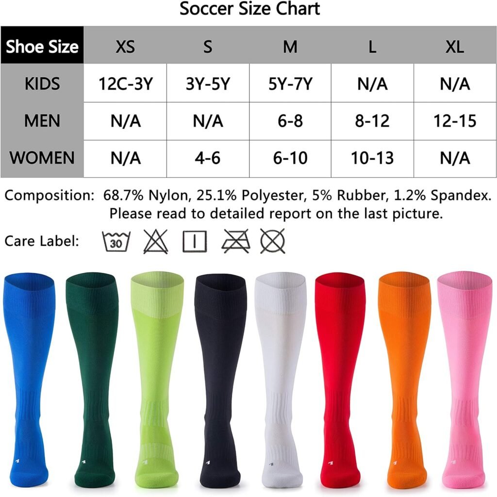 CS CELERSPORT 2/3 Pack Soccer Softball Baseball Socks for Youth Kids Adult Multi-Sport Compression Socks