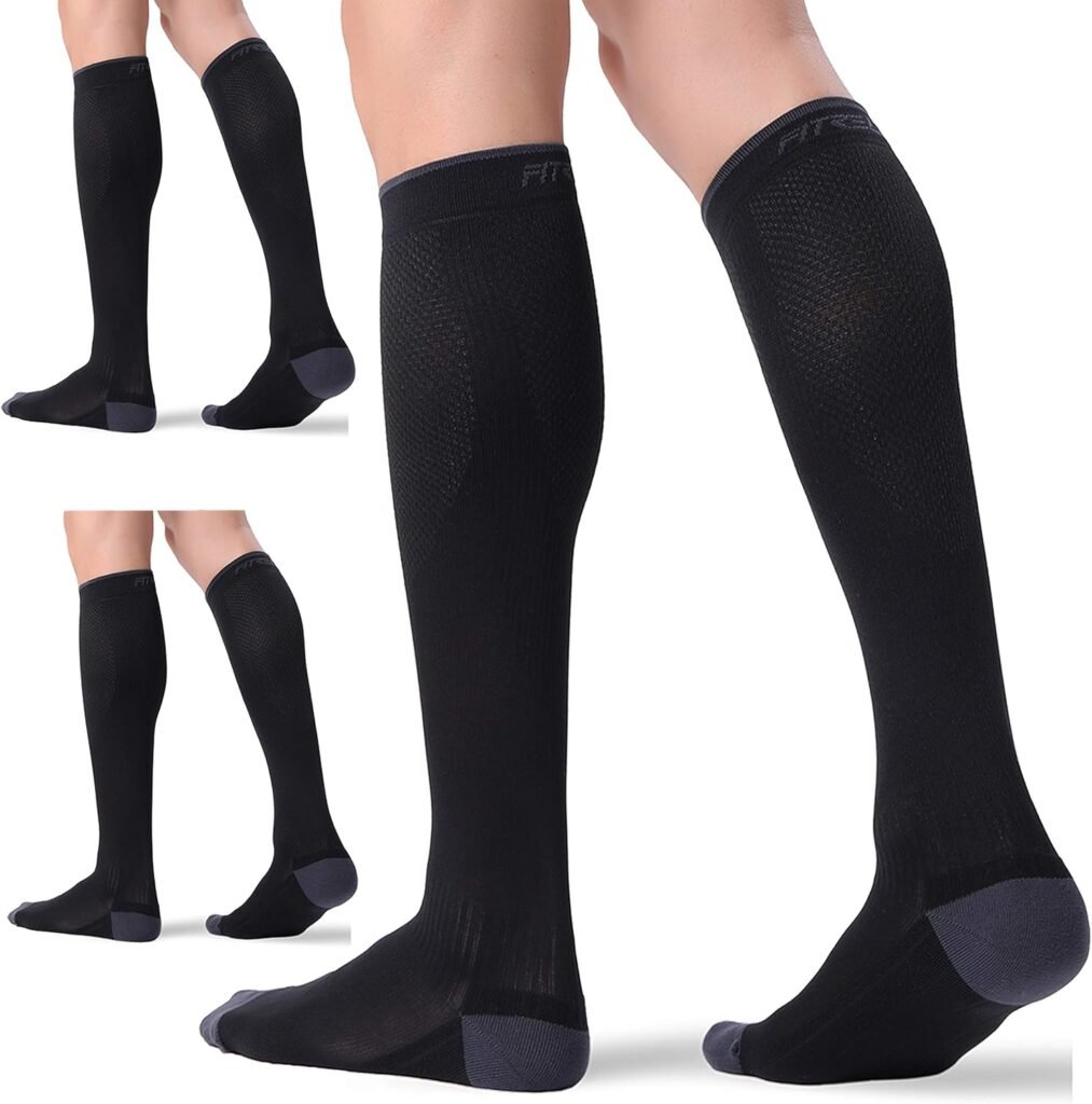 FITRELL 3 Pairs Compression Socks for Women and Men 20-30mmHg-Circulation Support Socks