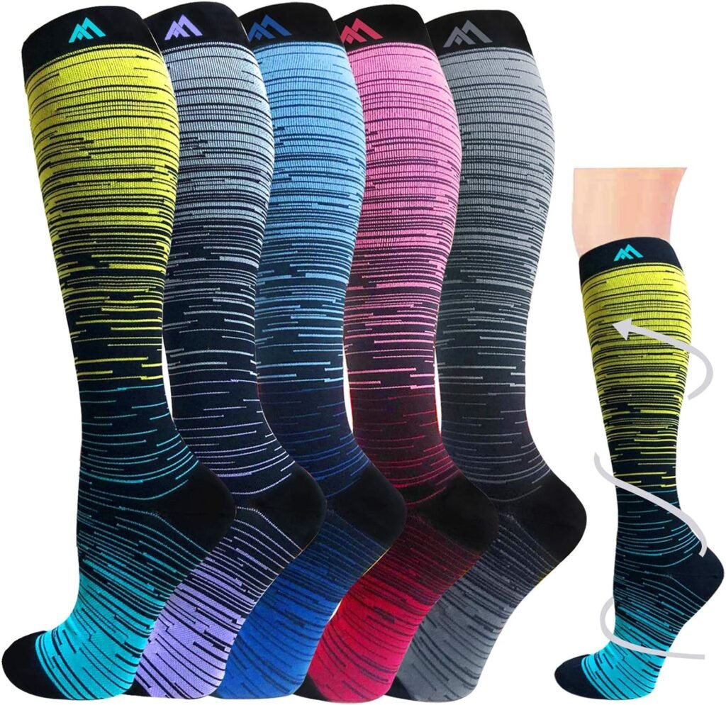 Graduated Compression Socks for WomenMen 20-30mmhg Knee High Socks Compression Stockings Athletic Socks