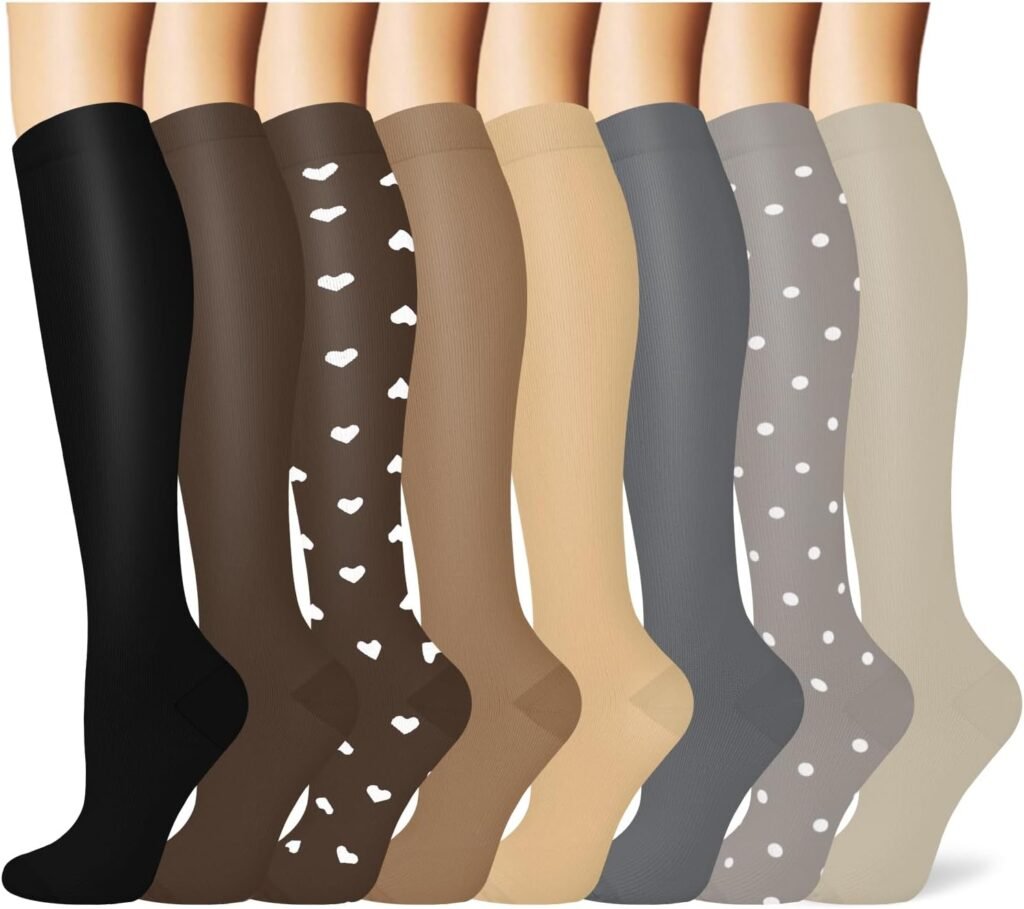 Iseasoo Copper Compression Socks For Men  Women Circulation-Best For Running Hiking Cycling 15-20 mmHg