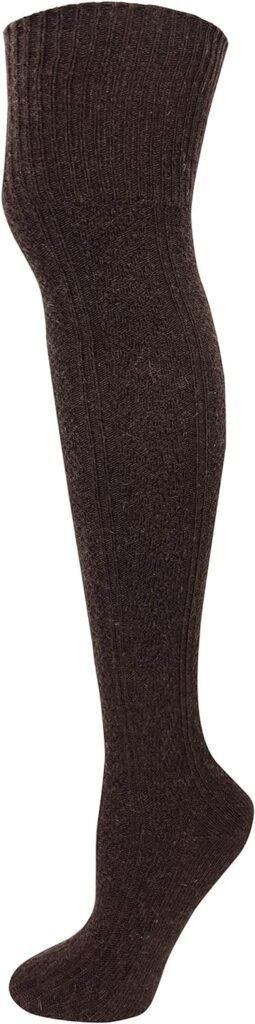 SUMONA Winter Wool Cable Knit Over The Knee Thigh High Boot Socks