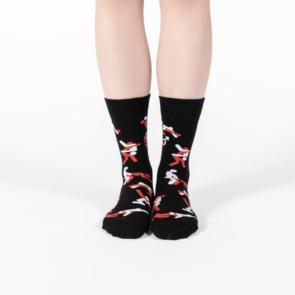 BISOUSOX Womens Fun Dress Socks Colorful Cute Novelty Fancy Funky Funny Casual Crew Socks for Mom Girlfriend