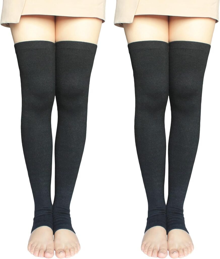 Womens Cashmere Wool Winter Warm Knitted Over Knee High Boots Long Socks Stockings Leg Warmers