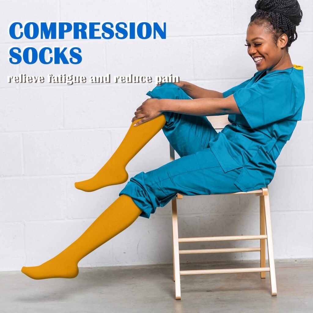 Aoliks 4 Pairs Copper Compression Socks for Women  Men 15-20 mmHg,Best Support for Nurses Running Hiking