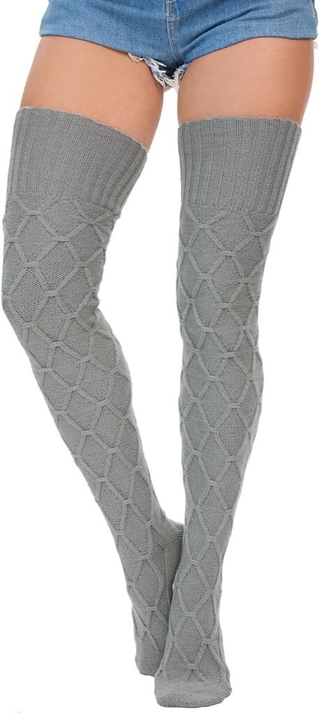 Sexybody Womens Thigh High Socks Over the Knee Knit Socks, Winter Leg Warmers Stockings Knee High Tube Arctic Fleece