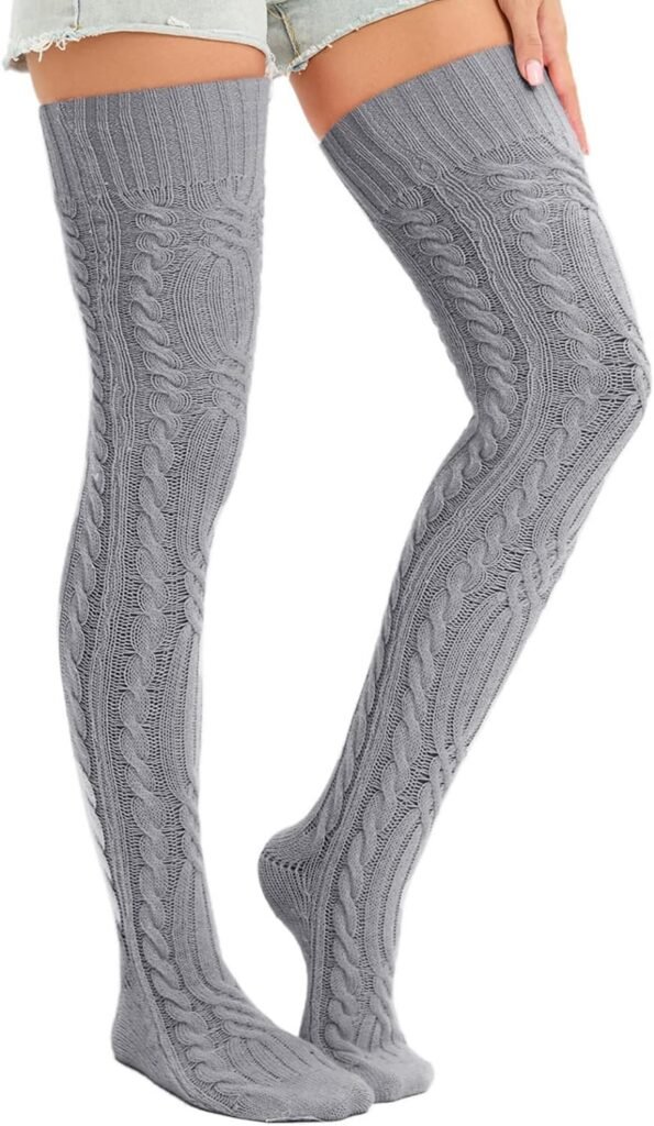 Sexybody Womens Thigh High Socks Over the Knee Knit Socks, Winter Leg Warmers Stockings Knee High Tube Arctic Fleece