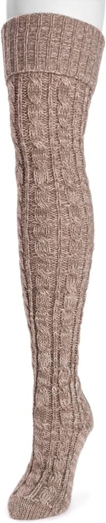 MUK LUKS Womens Cable Knit Over The Knee Socks