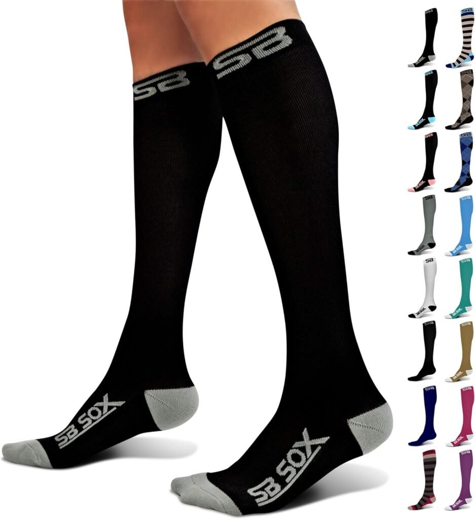 SB SOX Compression Socks (20-30mmHg) for Men  Women – Best Compression Socks for All Day Wear, Better Blood Flow, Swelling!