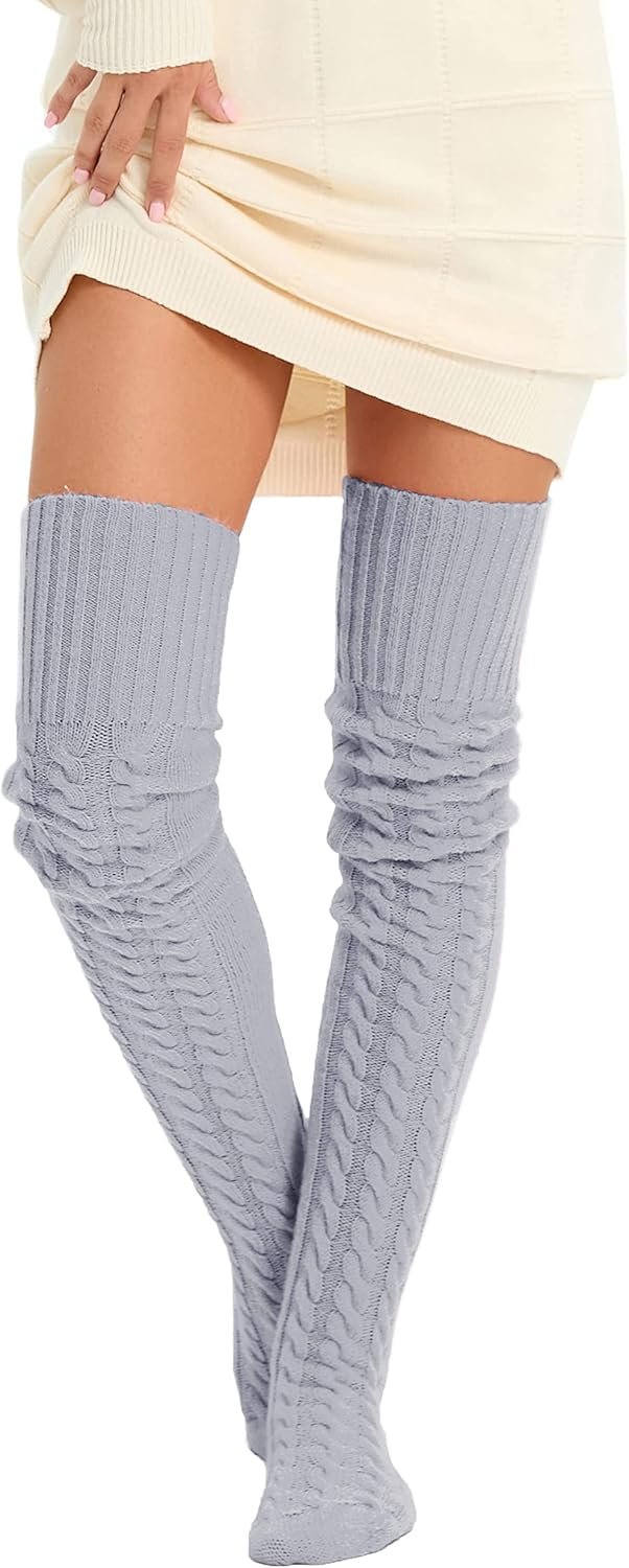 HYTENSUN Women’s Thigh High Knitted Winter Boot Socks Vintage Extra Long Leg Warmer Over Knee High Stockings Review