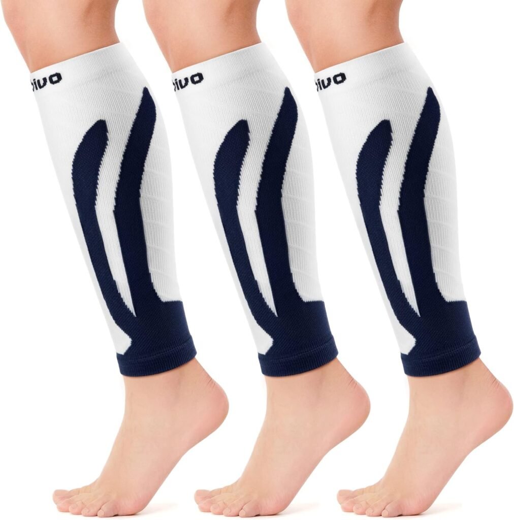 CAMBIVO 3 Pairs Calf Compression Sleeve for Women Men, Leg Support for Shin Splints