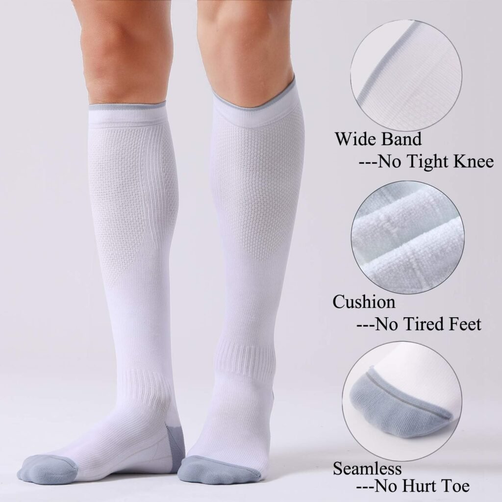 FITRELL 3 Pairs Compression Socks for Women and Men 20-30mmHg-Circulation Support Socks